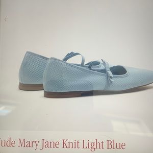 Frances Valentine knit light blue Jude Mary Jane woven knit 7.5 brand new